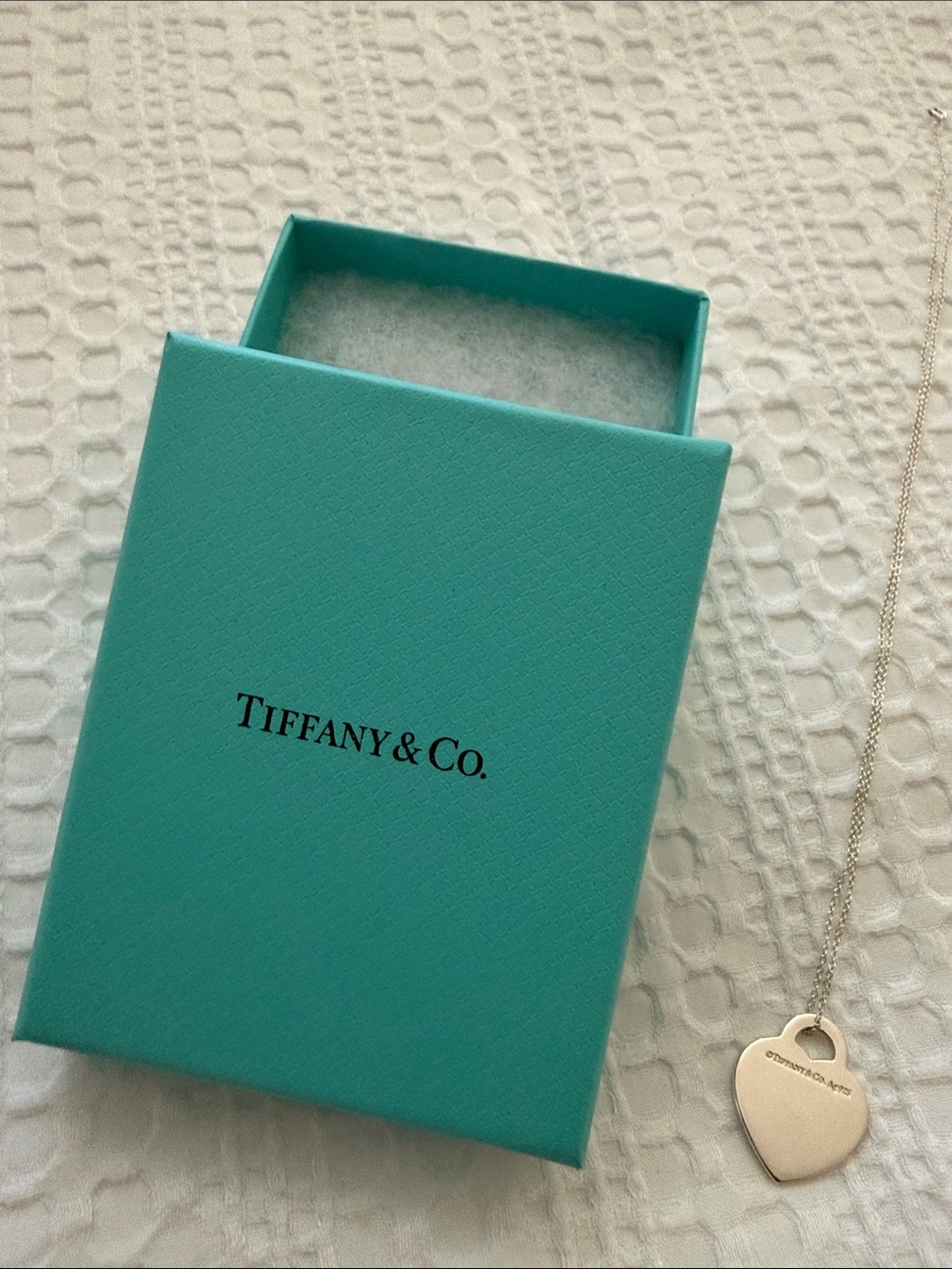 Tiffany & Co. Silver Necklace with Heart Tag Pendant